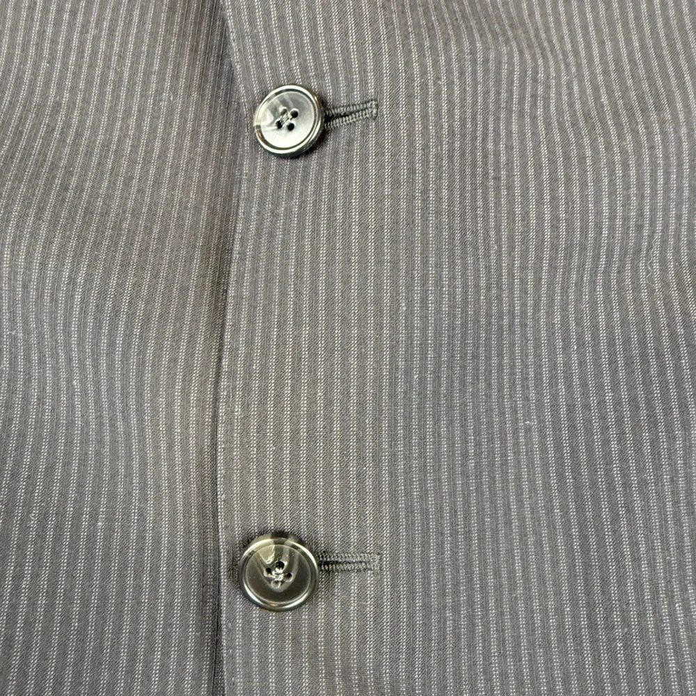 Ermenegildo Zegna Mens 42L Pinstripe Wool Blazer Sport Coat 3510/2FP Navy Blue‎